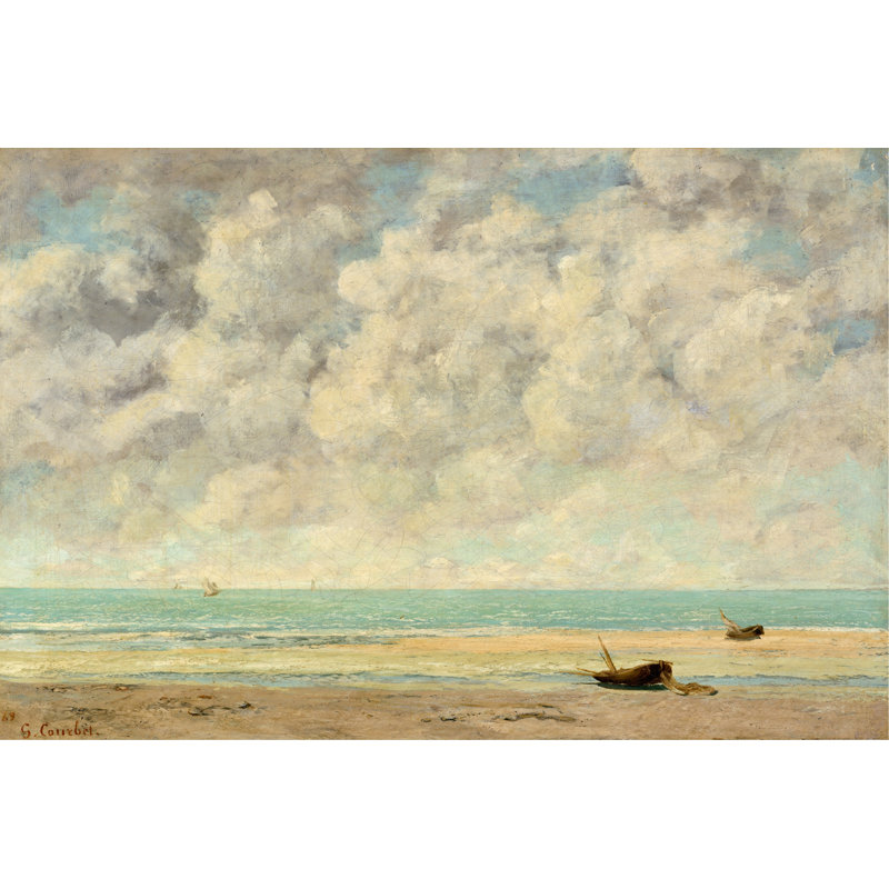 The Calm Sea by Gustave Courbet - Painting on Canvas, 20cm H x 30cm W, Wrapped Canvas