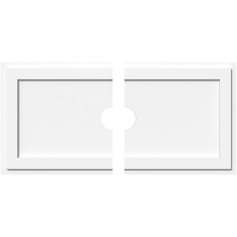 Médaillon de plafond rectangulaire rectangulaire en PVC de qualité architecturale, H 1 po x l 38 po x P 19 po
