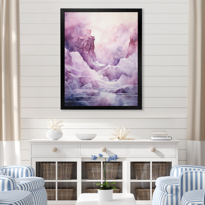 Ifiye rose Iceberg polaire symphonie I - impression, H 20 po x l 12 po x P 1 po, Cadre simple noir