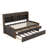 Twin Size Wooden Captain Bed With Built-In Bookshelves,Three Storage Drawers And Trundle-378883372