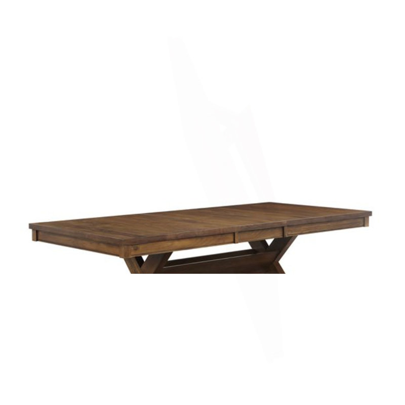 Table de salle à manger exquise à finition noyer avec rallonge polyvalente pour une salle à manger élégante