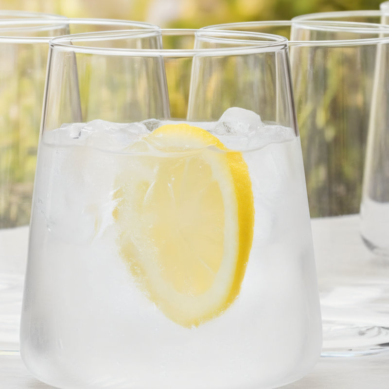 Ensemble de 6 tasses à jus de fruits, 12,9 oz Verre de cristal, léger et durable, polyvalent, beau design, lave-vaisselle