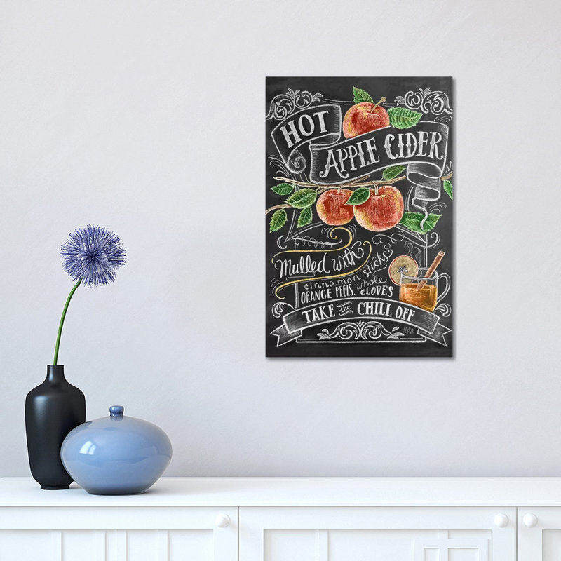 « Hot pommier cidre » par Lily & Val-impression d’art textuel, H 18 po x l 12 po x 1,5 po, Toile tendue, Pas de tapis