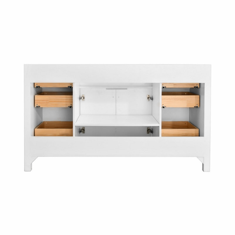 Meuble-lavabo de salle de bain, meuble de rangement à structure en bois, meuble-lavabo autoportant avec tiroirs à fermeture en douceur