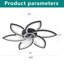 Ensemble d'éclairage pour ventilateur de plafond à six têtes en forme de fleur avec télécommande-31649944