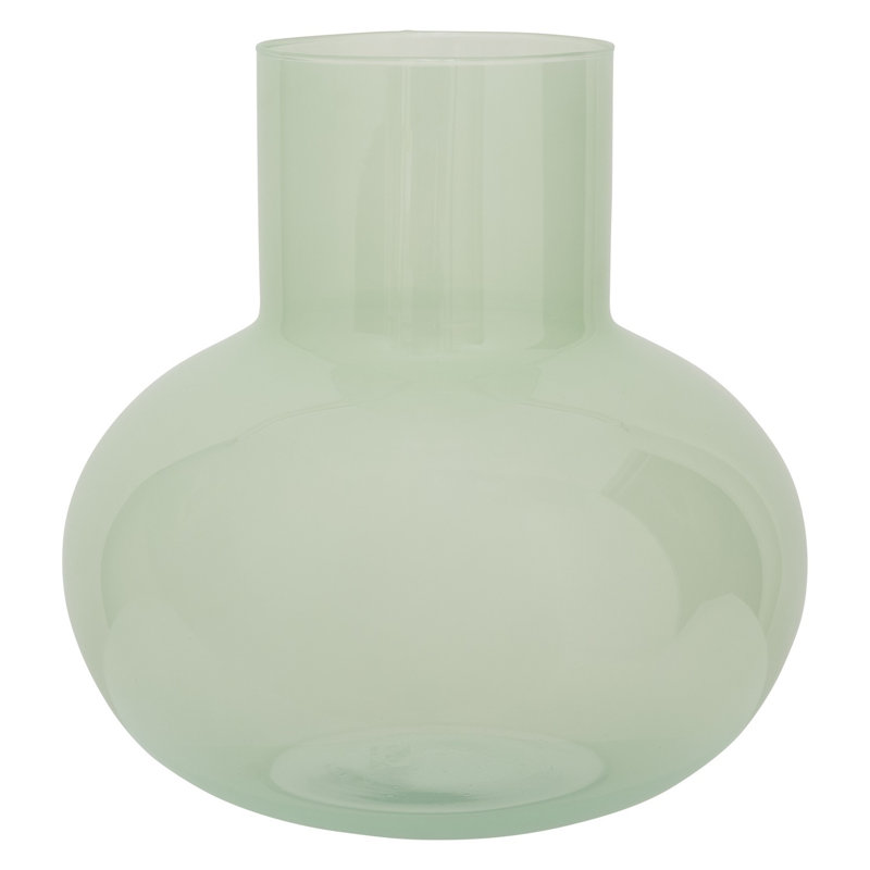 Travon Glass Table Vase, Light Green, 11.18" H x 11.02" W x 11.02" D