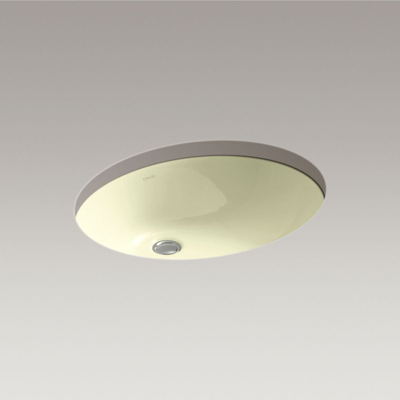 Caxton Undermount Lavatory, 19" x 15", Glazed, Cashmere