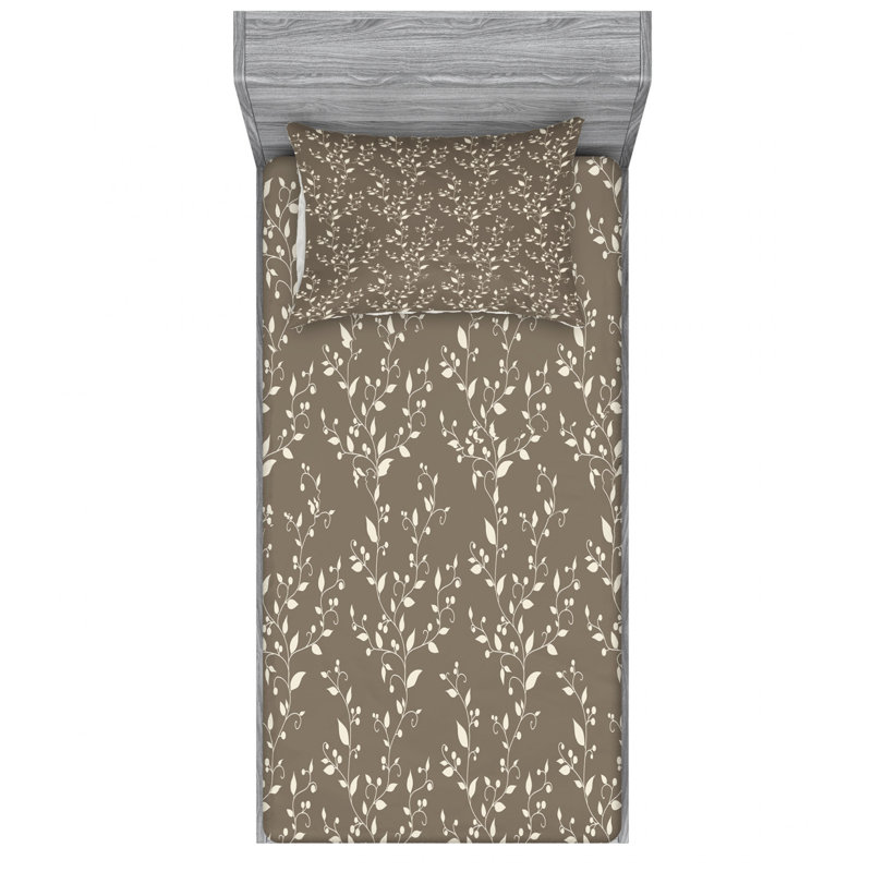 Microfiber Floral Sheet Set, Twin Sheet Set with Fitted Sheet