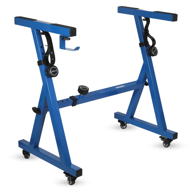 Support à clavier 5Core à hauteur réglable de 36,5 po, largeur de 32,5 po, piano électrique en Z, capacité de 250 lb, Bleu