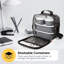 Sac à lunch isotherme avec contenants, boîte à lunch thermiquement doublée, contenants réutilisables résistants aux fuites pour le travail, les voyages et la plage, petit sac à lunch à carreaux gris avec sangle réglable, facile à nettoyer