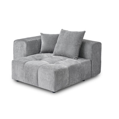 Upholstered Modern Linen Fabric One-Armed Chair