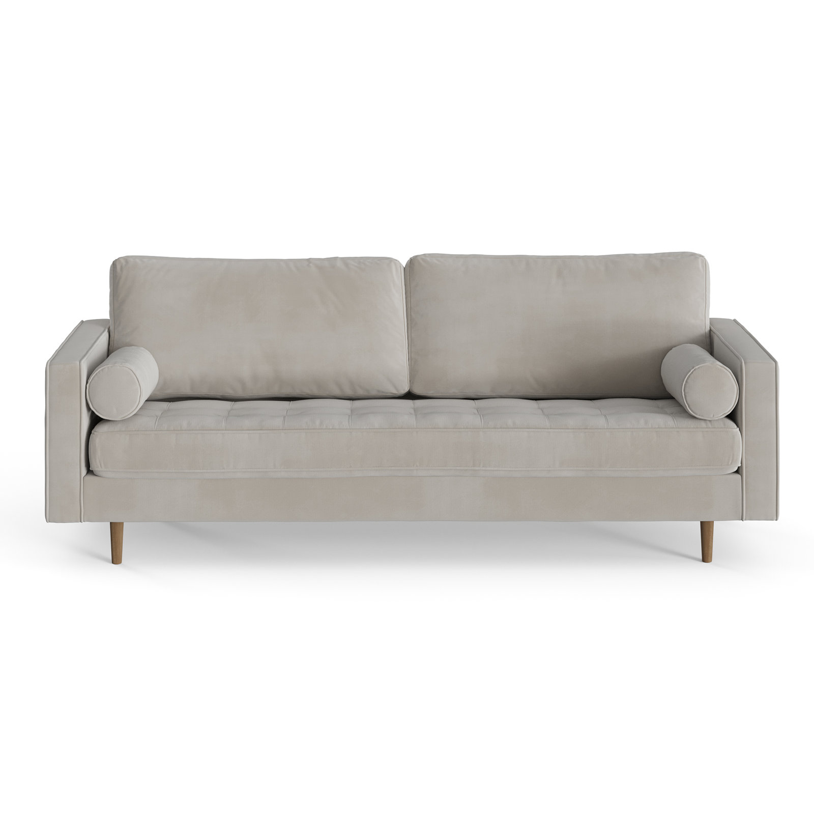 Pritchett 83" Velvet Sofa, Platinum Gray Velvet