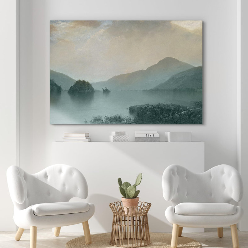 Paysage naturel «Lake and Mountain Landscape Tranquil Nature Scenery Photographie Decor Scenic Landscape Rustic» sur