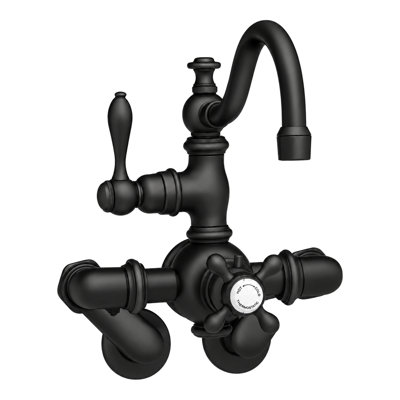 Thermostatic Wall Mount Tub Faucet Arched Spout