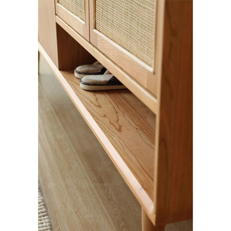 62.99" Brown Rectangular Solid Wood Shoe Storage