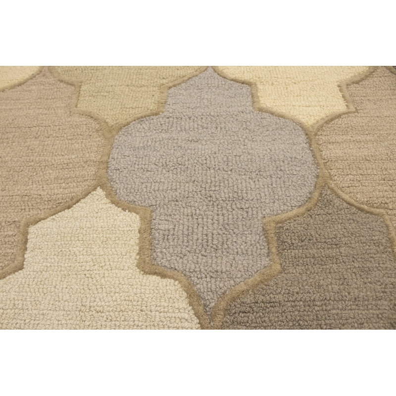 Trellis Handmade Tufted Wool Area Rug in Multicolored