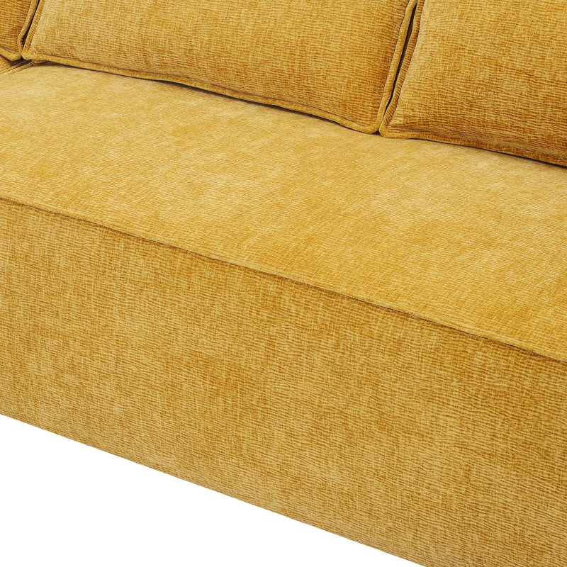 Canapé-lit modulaire en chenille 2 pièces avec méridienne de 111,5 po Amariee, Chenille jaune