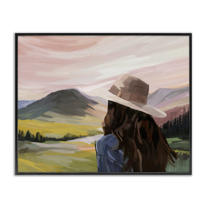 «Western Peace Scenery», estampe numérique, conception par Amelia Noyes, H 16 po x l 20 po, Giclée encadrée noir minuit