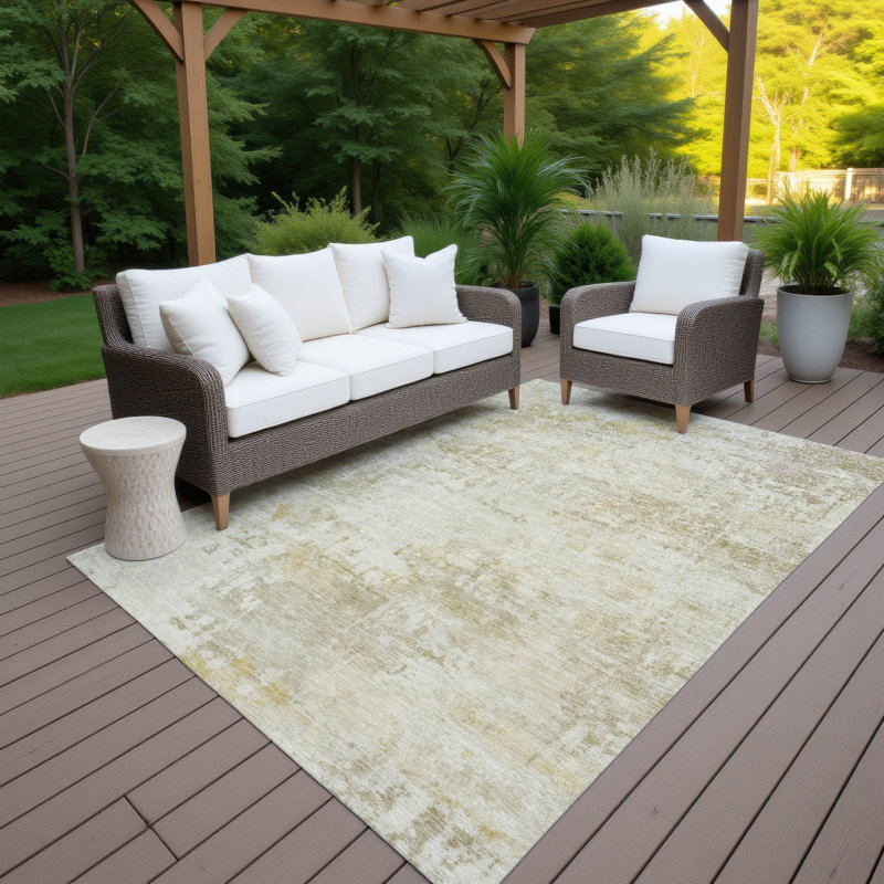 Machine Washable Indoor/Outdoor Mainor ACN2371 Abstract Rug, Rectangle 3' x 5'