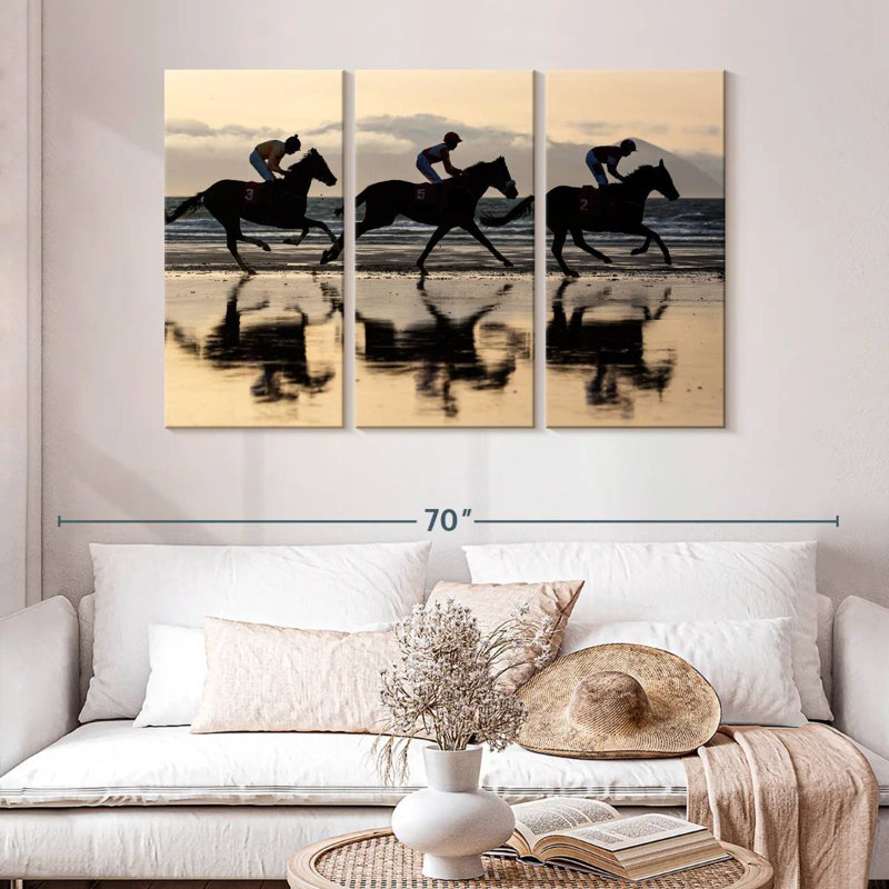 Sirci, course de chevaux en Islande, H 32 po x l 50 po