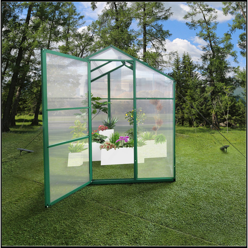 Marketed Gain Height Windproofaluminum Greenhouse 6X8 FT Greenhouse Raised Base And Anchor Aluminum Heavy Duty Walk-In Greenhouses For Outdoor Backyard In All Season