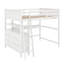 Lit mezzanine double avec tiroirs, bureau et tablettes