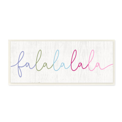 " Falalalala Holiday Phrase Cursive Rainbow Text " by Daphne Polselli