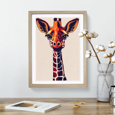 Animated Giraffe - Single Picture Frame Print