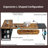 70.8" L-Shaped Executive Desk Computer Desk Writing Desk - Rustic Brown & Black-2075783483