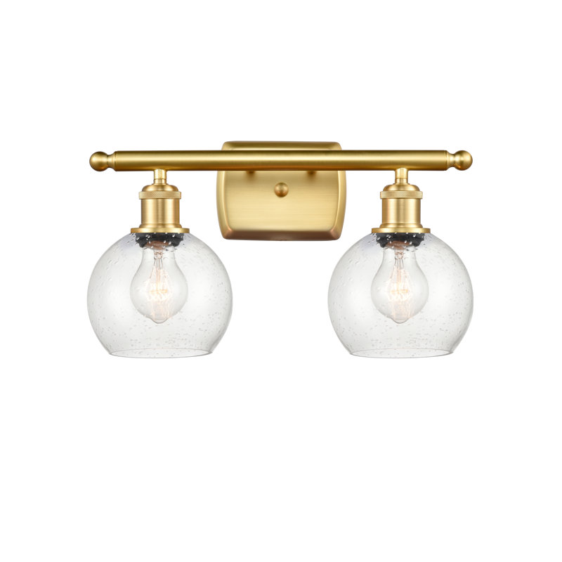Éclairage pour meuble-lavabo en laiton antique à 2 lumières Almatine, DEL, Or satiné