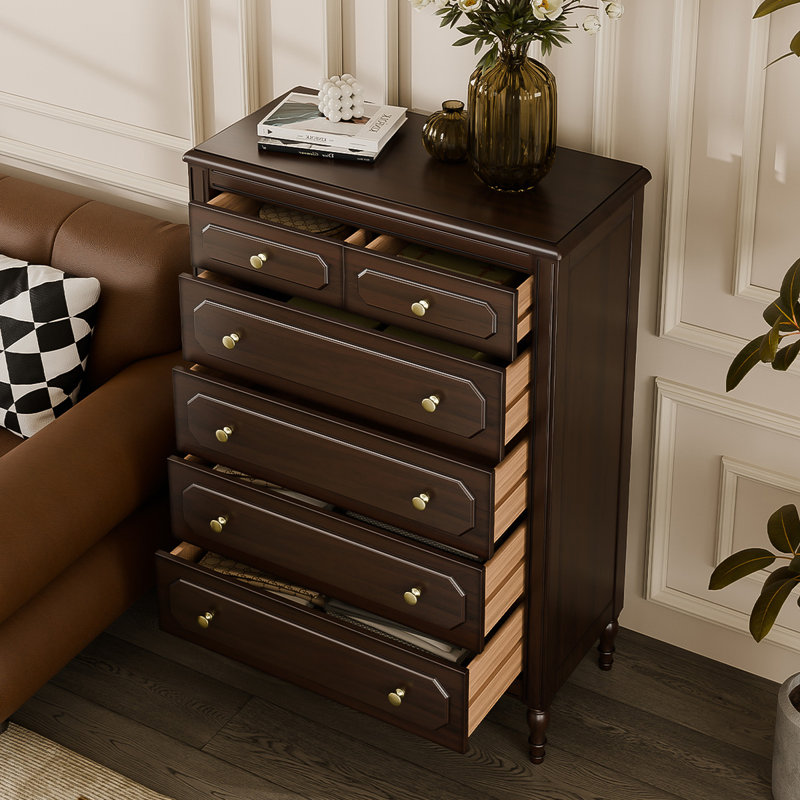 Armoire à 33 tiroirs en bois de cerisier noir 33,86 po