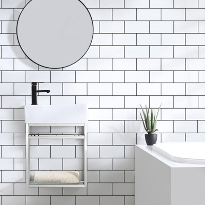 19" Wall-Mounted Single Bathroom Vanity Set