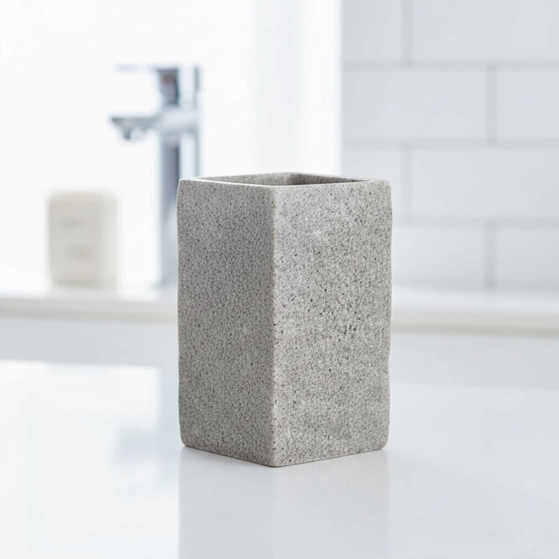 Porte-brosse à dents carré en résine, Gris