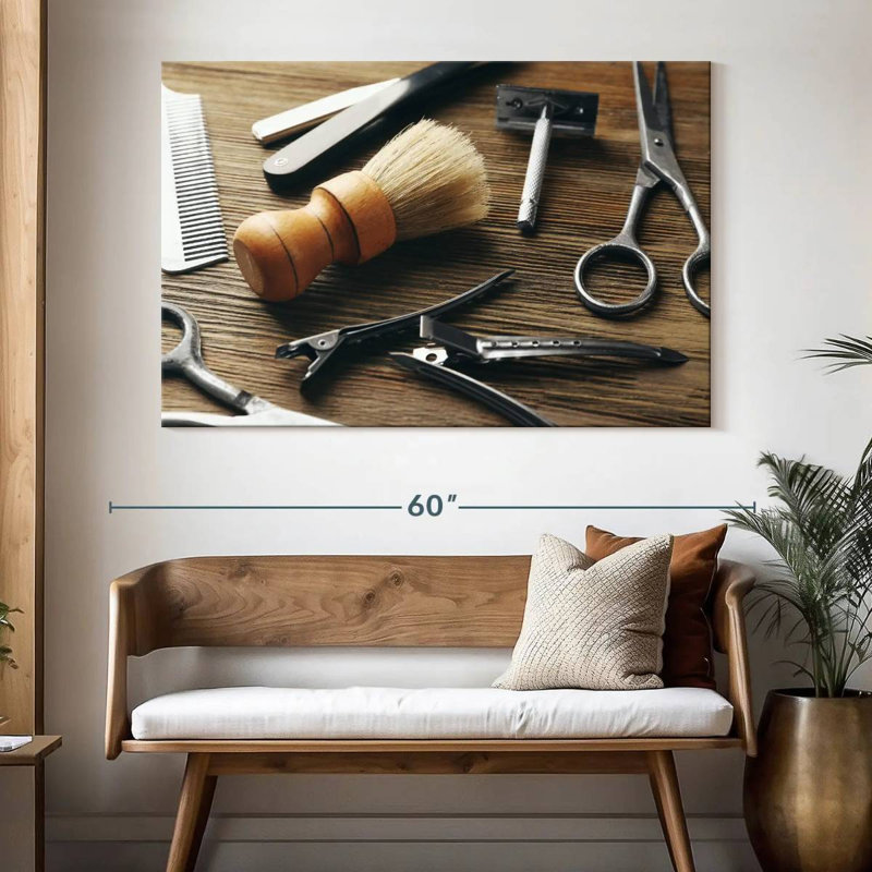 Shuttleworth Barber Tools, 34" H x 51" W