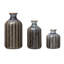 3 Piece  Blue Stoneware Table Vase Set