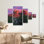 Ensemble de 5 panneaux muraux - Cora Niele «Stylisch Rose Pink», art mural sur toile pour le salon, la chambre à coucher ou le bureau 