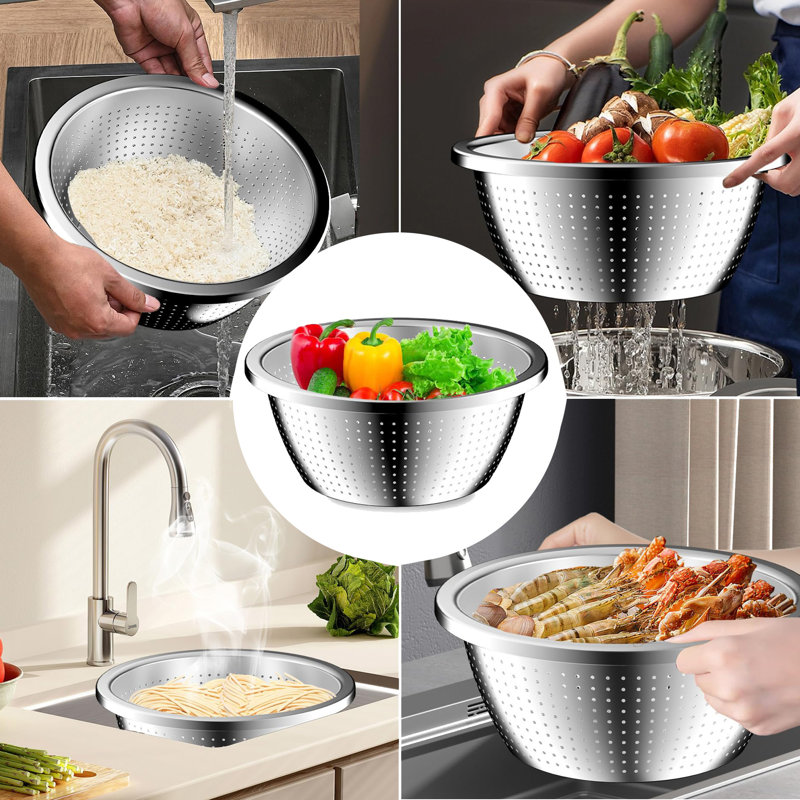 23 pieces of silicone cookware set, kitchen set, non-stick heat-resistant cookware-BPA-free, 4 Stainless Steel Bowls& Colander