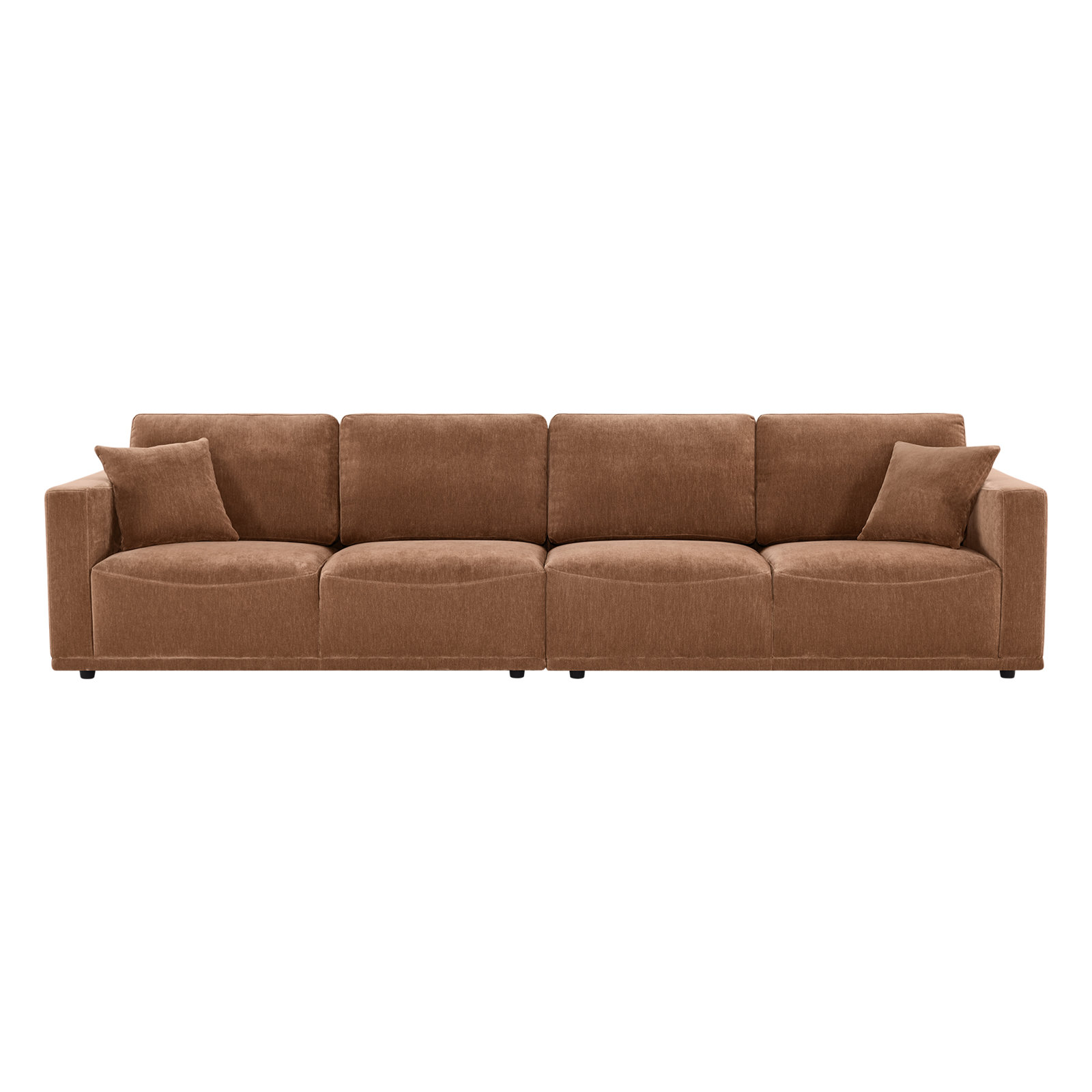 Matawan 134.65'' Upholstered Sofa, Mocha Polyester