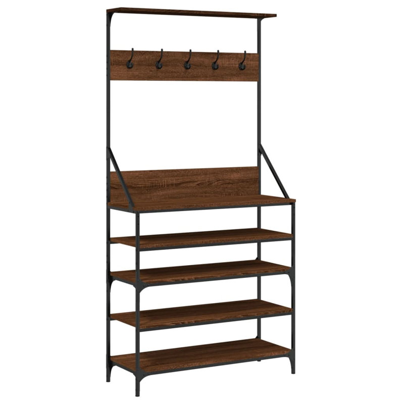 Adylinn 90cm Clothing Rack, Brown Oak