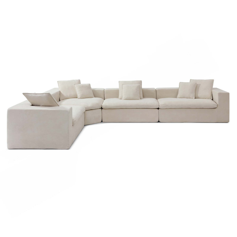 Canapé modulaire Oversize, Velours beige