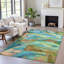 Tapis bleu sarcelle lavable à la machine intérieur / extérieur Xhevrie-111828790