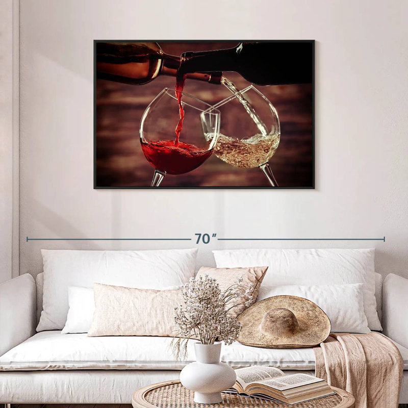Yarlin Pouring Red And White Wine, 29" H x 43" W