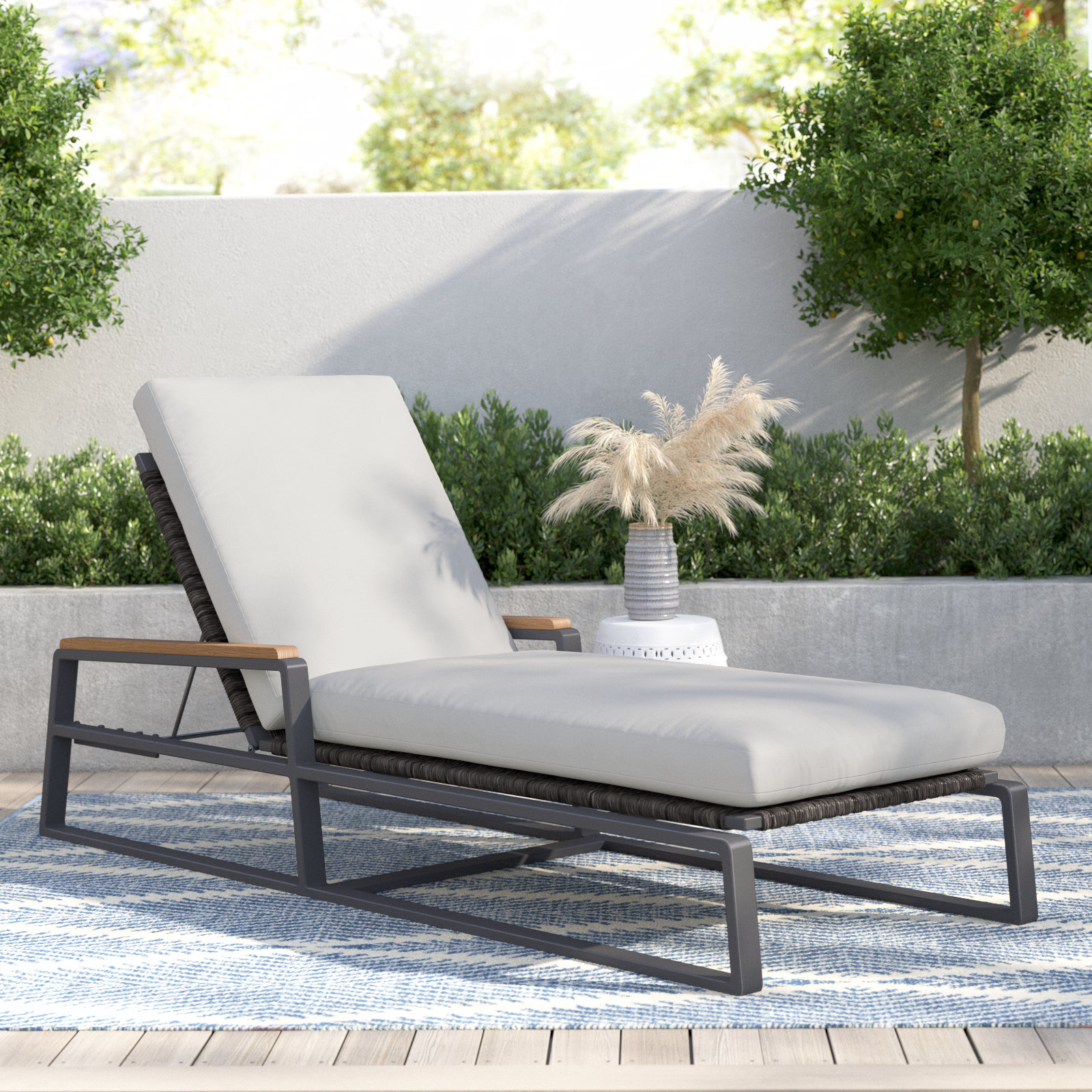 Bernie 31'' Outdoor Aluminum Chaise Lounge