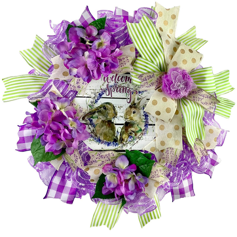 Couronne en treillis 18 po Welcome Spring