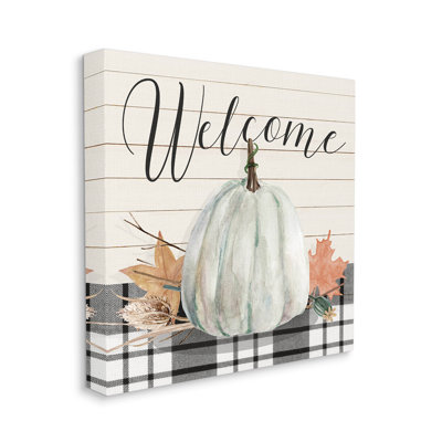 «Welcome Welcome», art mural sur toile citrouille par Livi Finn