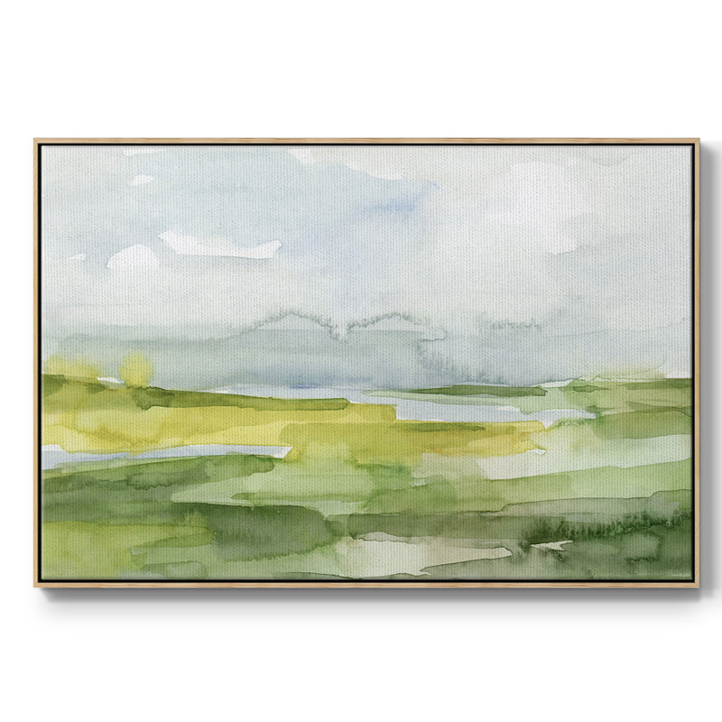 Toile tendue avec châssis Watery Lowlands II - prête à être accrochée, H 27 po x l 41 po x P 2 po
