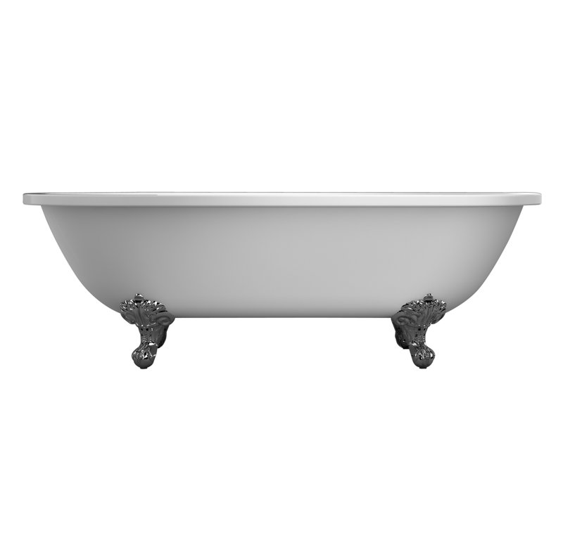 Collier 70'' x 31.75'' Freestanding Soaking Acrylic Bathtub, Brushed Nickel