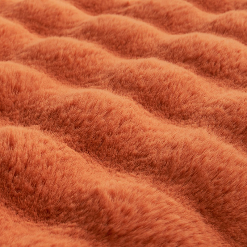 Jeté en fausse fourrure douce et luxueuse, Jeté, Orange
