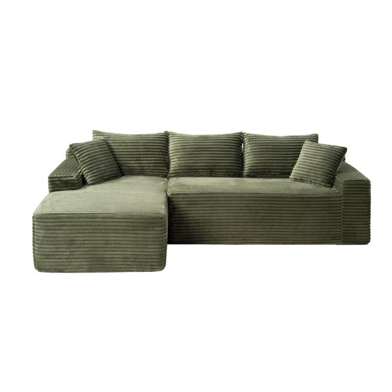 Canapé modulaire 94,5 po Cloud, Left Hand Facing, Green Corduroy