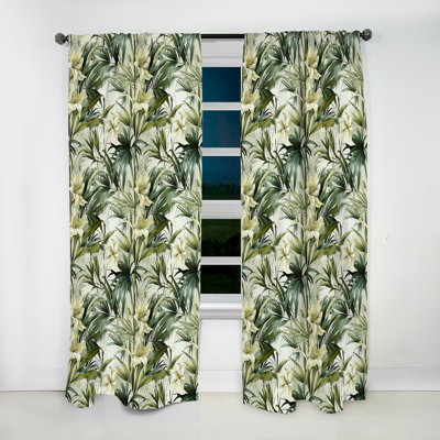 Bambou fusion motif tropical III - Rideau floral - Rideau floral obscurcissant - 1 panneaux